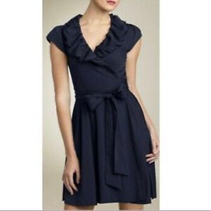 Diane Von Furstenberg Bethania Little Black Dress short puff sleeves